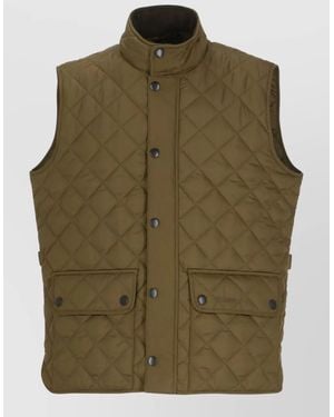 Barbour Sleeveless Quilted Jacket High Neck Pockets - Green