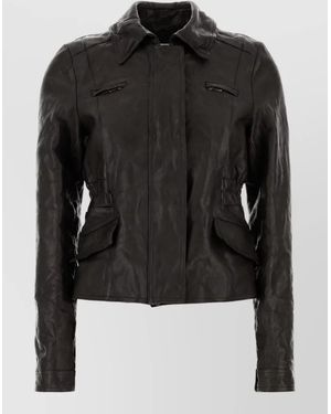 Miu Miu Leather Jacket - Black
