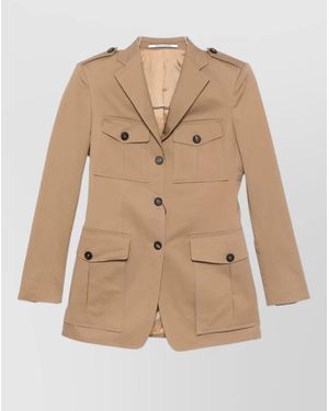 Tagliatore Cotton Single-Breasted Blazer - Natural