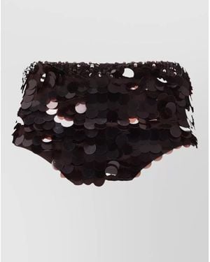 P.A.R.O.S.H. Sequined Shorts Featuring Elastic Waistband - Black
