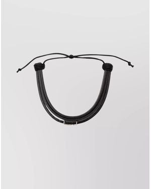 Saint Laurent Leather Multi Strand Bracelet - Brown