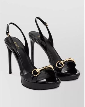Gucci Leather Platform Sandals - Black