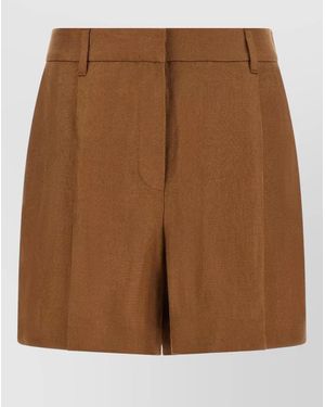 Brunello Cucinelli Linen Relaxed-Fit Bermuda Shorts - Brown