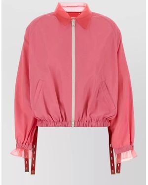 Fendi Viscose Blend Jacket Long Sleeves Ruffles - Pink