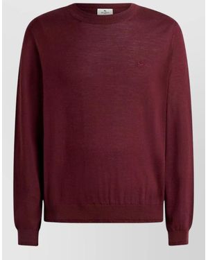 Etro Fuji Crew Neck Fine Knit Jumper - Red