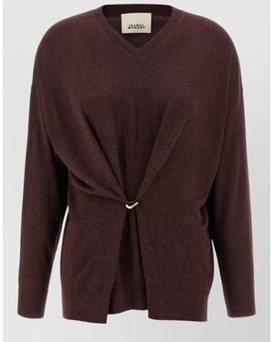 Isabel Marant Chiraz Jumper Front Twist V Neck - Brown