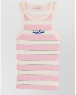MC2 Saint Barth Ada Tank Top Logo Round Neckline - Pink