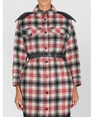 Moncler Reversible Shirt Dress Belted Waist - Red