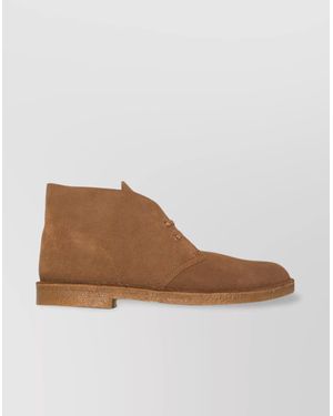 Clarks Suede Lace-Up Ankle Boots - Brown