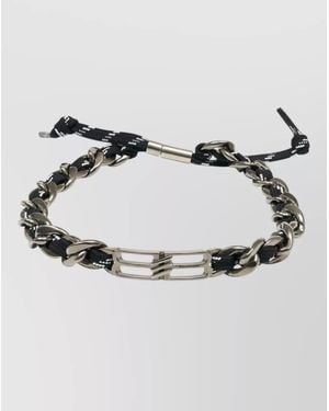 Balenciaga Bb Icon Lace Metal Chain Necklace - Metallic
