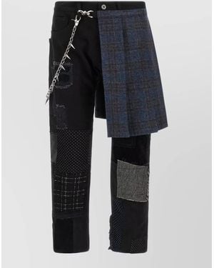 Junya Watanabe Denim Patchwork Straight-Leg Jeans - Blue