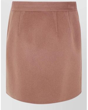 Semicouture Wool Double Layer Mini Skirt - Brown