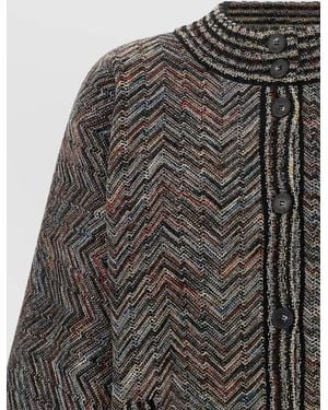 Missoni Chevron Knit Bomber Jacket - Grey