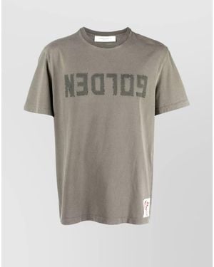 Golden Goose Cotton Distressed Logo-Print T-Shirt - Grey