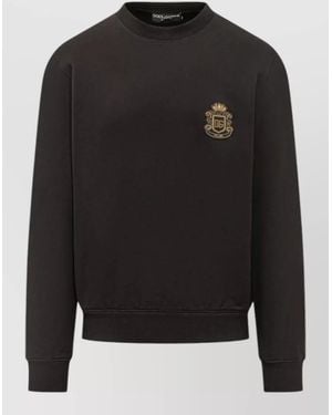 Dolce & Gabbana Crew Neck Silk Nylon Blend Knitwear - Black