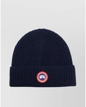 Canada Goose Ribbed Folded Cuff Toque Hat - Blue