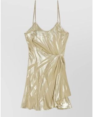 DIESEL Draped Mini Dress Scoop Neck Straps - Natural