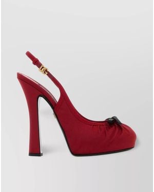 Dolce & Gabbana Satin Slingback Court Shoes - Red