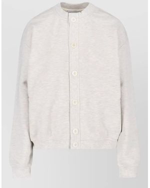 Low Classic Crew Neck Knit Sweatshirt Long Sleeves - White