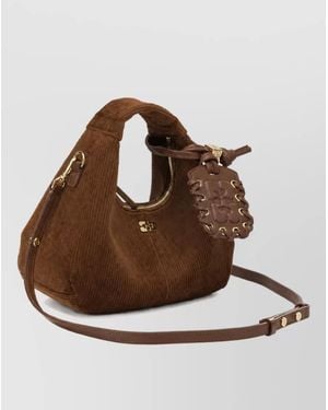 Ganni Mini Hobo Small Shoulder Bag - Brown