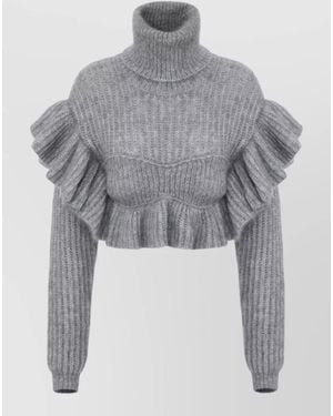 Elisabetta Franchi Mohair Turtleneck Jumper - Grey
