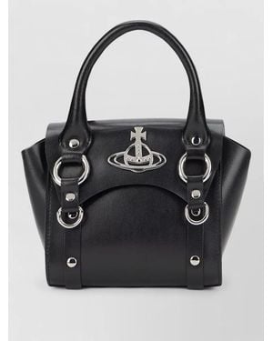 Vivienne Westwood Betty Mini Leather Handbag Shoulder Strap - Black