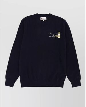 MC2 Saint Barth Jumper Crew Neck Embroidered Detail Long Sleeves - Blue
