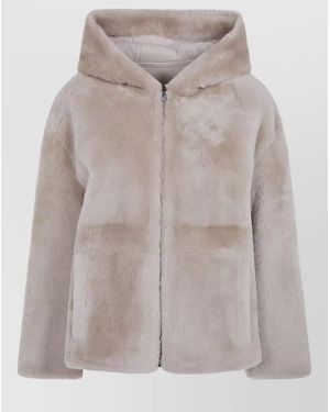 Yves Salomon Leather Jacket - Grey