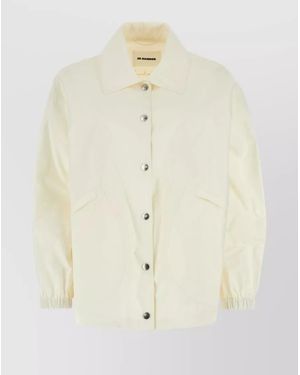 Jil Sander Cotton Bomber Jacket - Natural