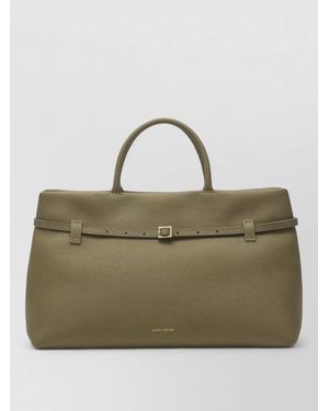 MANU Atelier Textured Tote Bag Top Handle Buckle - Green