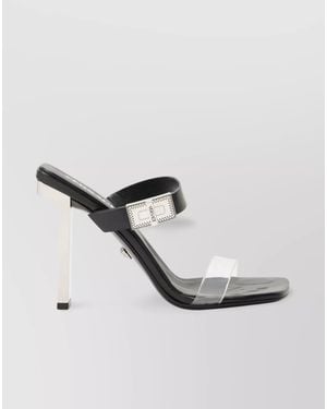 Versace Leather Logo-Plaque High-Heel Sandals - Multicolour
