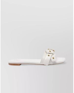 Chloé Mae Leather Sandals Hardware - White