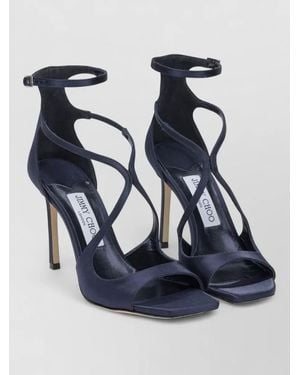 Jimmy Choo Azia 95Mm Ankle Strap Strappy Sandals - Blue