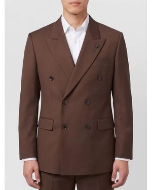 Lardini Virgin Wool Double-Breasted Jacket - Brown