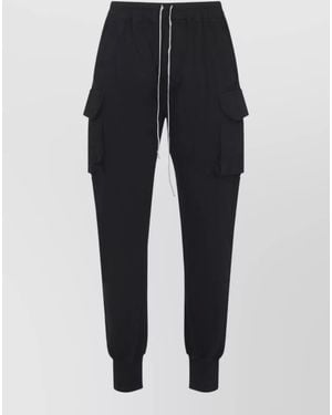 Rick Owens Mastodon Cut Cargo Fleece Trousers - Blue