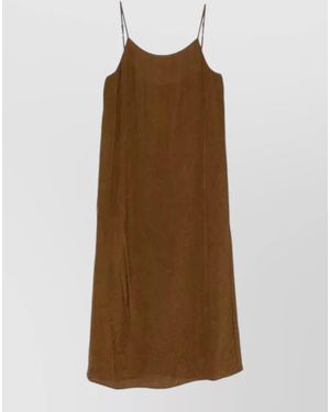 Uma Wang Textured Sleeveless Midi Dress - Brown