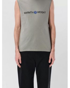 ROA Sleeveless Crew Neck T-Shirt Printed Front - Grey