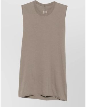 Rick Owens Sleeveless Crew Neck Casual Regular Shirt - Brown