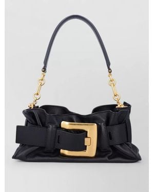Balmain Anthem Mini Leather Chain Belt Bag - Black