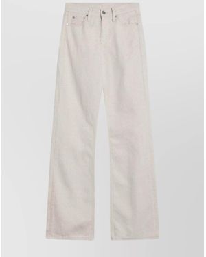 Calvin Klein Linen-Blend Relaxed Flared Jeans - White