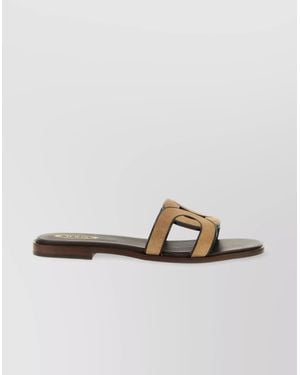 VIPセール40％オフ【TODS VELVET & LEATHER FLAT SANDAL】 Tod's Women's fashion slip-on flat slide sandals black