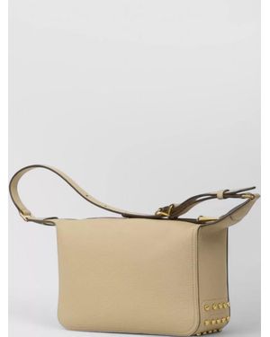 Tod's Metal Dots Mini Shoulder Leather Bag - Natural