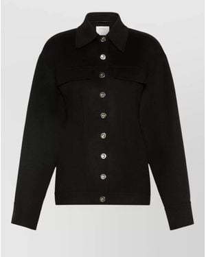 Sportmax Virgin Wool Single-Breasted Coat - Black