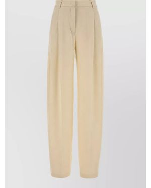 ANDAMANE Crepe Palazzo Pants - Natural