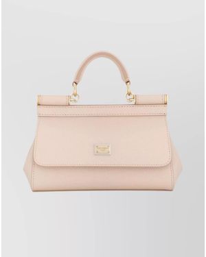 Dolce & Gabbana Sicily Small Leather Crossbody Bag - Natural