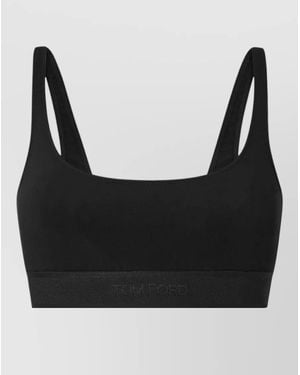 Tom Ford Modal Blend Bralette Rounded Back Neckline - Black