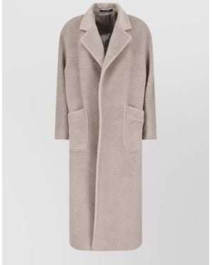 Tagliatore Alpaca Virgin Wool Single Breasted Coat - Natural