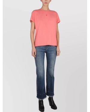 Stella McCartney Embroidered Detail Crewneck T-Shirt With Short Sleeves - Pink