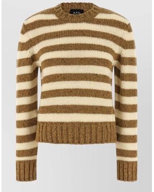 A.P.C. Striped Wool Jumper - Metallic