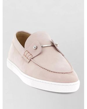 Christian Louboutin Laceup Loafers Chambeliboat Metal Detail - Natural